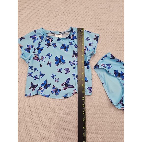 Art Class Bathing Suit Girls Small 6/7 Blue Butter Fly Tankini 2 Piece - Picture 2 of 6